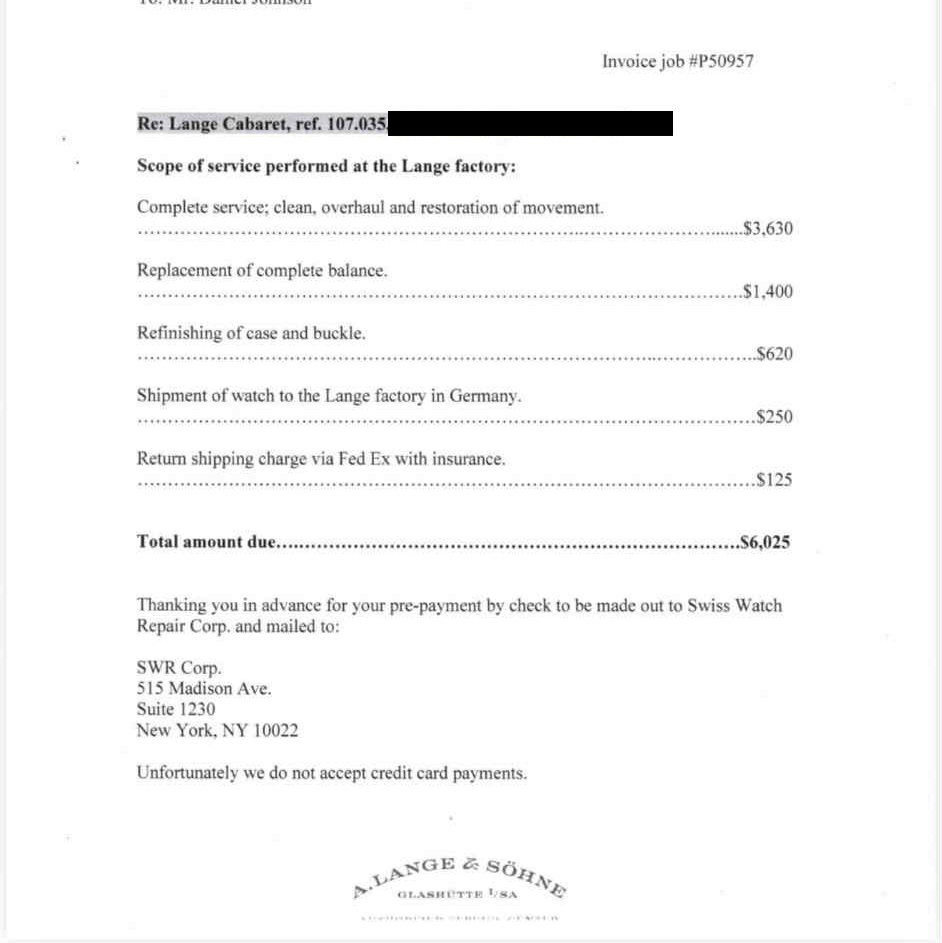 2000's A. Lange & Sohne Cabaret | 107.035 | Box, Certificate, Serviced by ALS