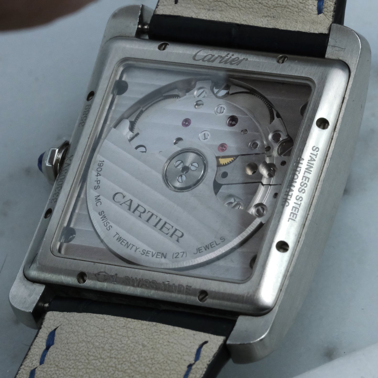 2010's Cartier Tank MC Blue Dial, WSTA0010, watch only