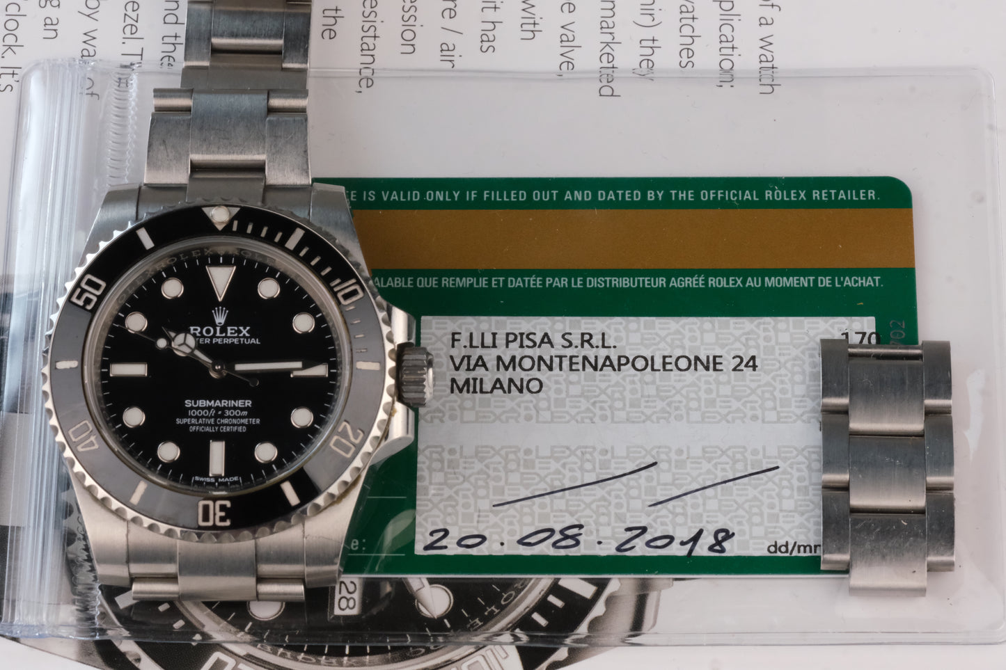 2018 Rolex 114060 Submariner with card