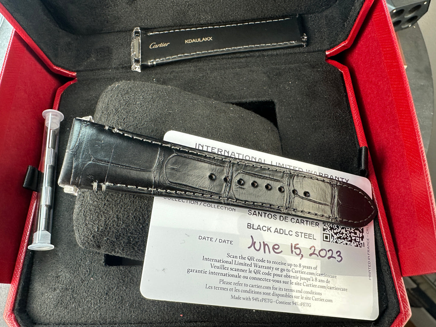 2023 Cartier Santos de Cartier Steel/ADLC Black WSSA0039 Full Set