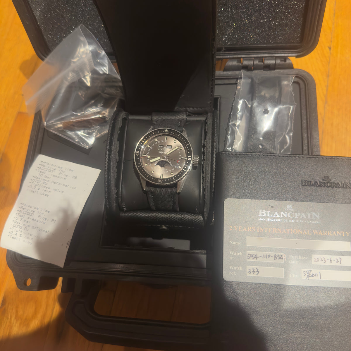 2023 Blancpain Fifty Fathoms Bathyscaphe Quantième Complet Phases de Lune | 5054-1110-B52A | Box & Papers