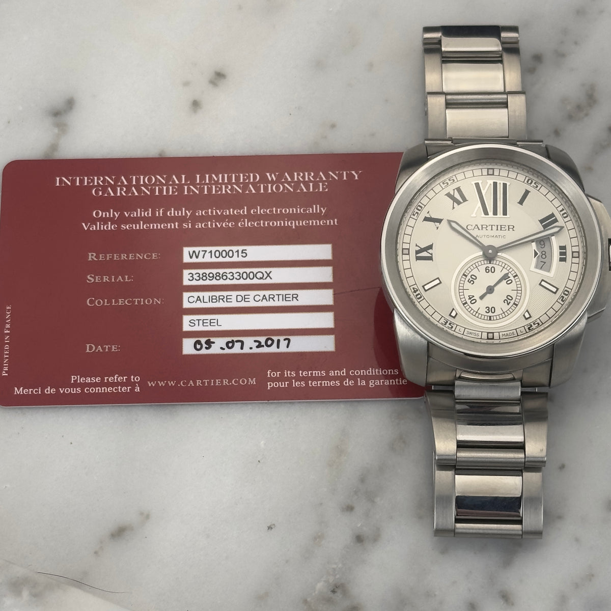 2017 Cartier Calibre de Cartier 3389 | W7100015 | Papers