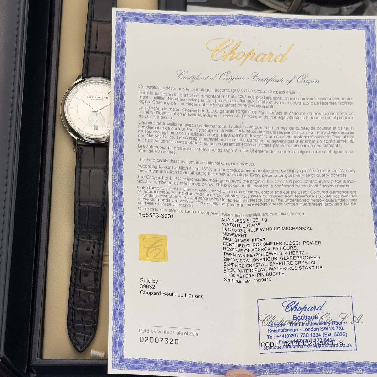 C. 2016 Chopard L.U.C. XPS 1860 | 168583-3001 | Box & Papers