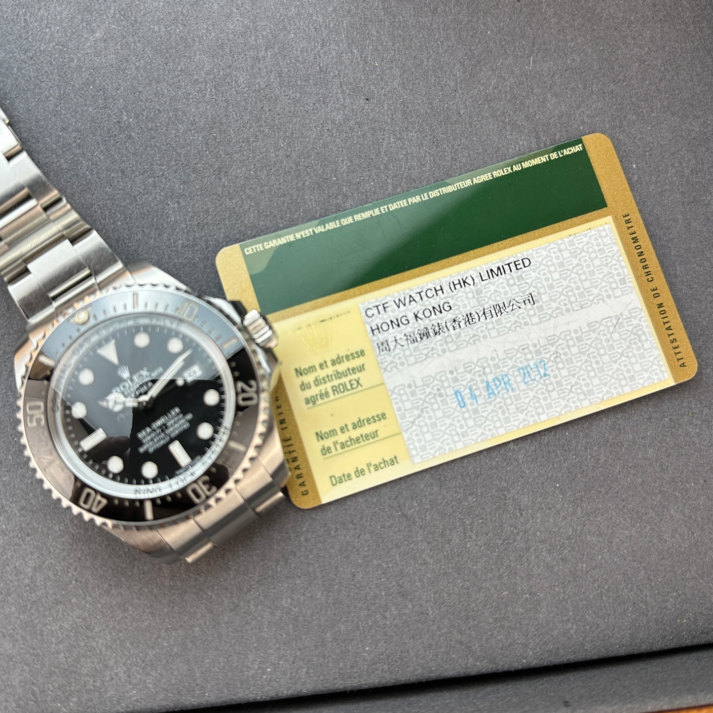 2012 Rolex Sea Dweller Deepsea 116660 with card