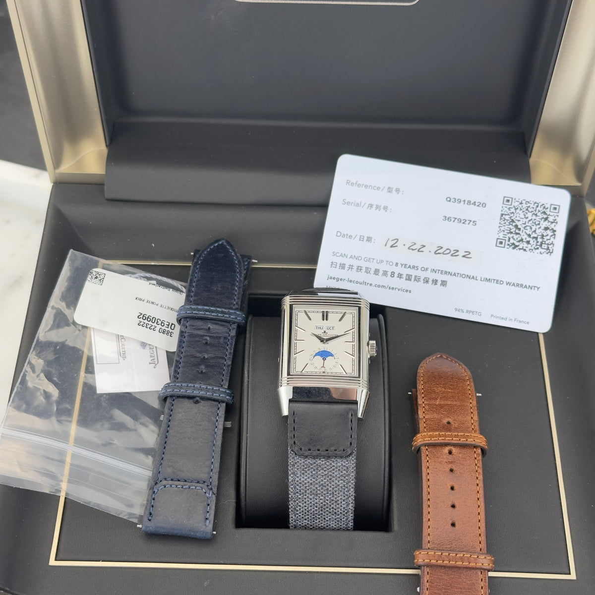 2022 Jaeger-LeCoultre Reverso Tribute Duoface Calendar | Q3918420 | Box, Papers, 2 extra straps