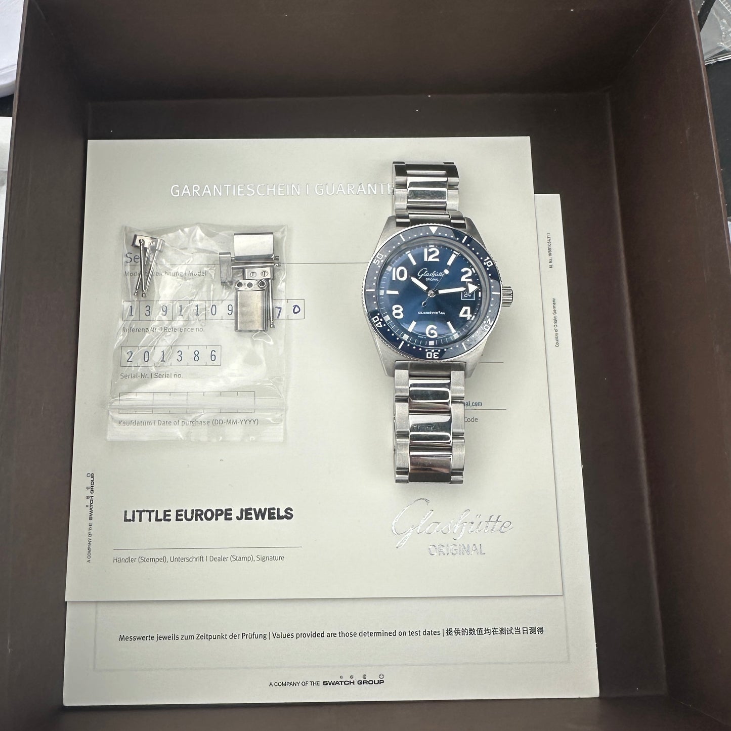 Glashütte Original SeaQ | 1-39-11-09-81-70 | Papers