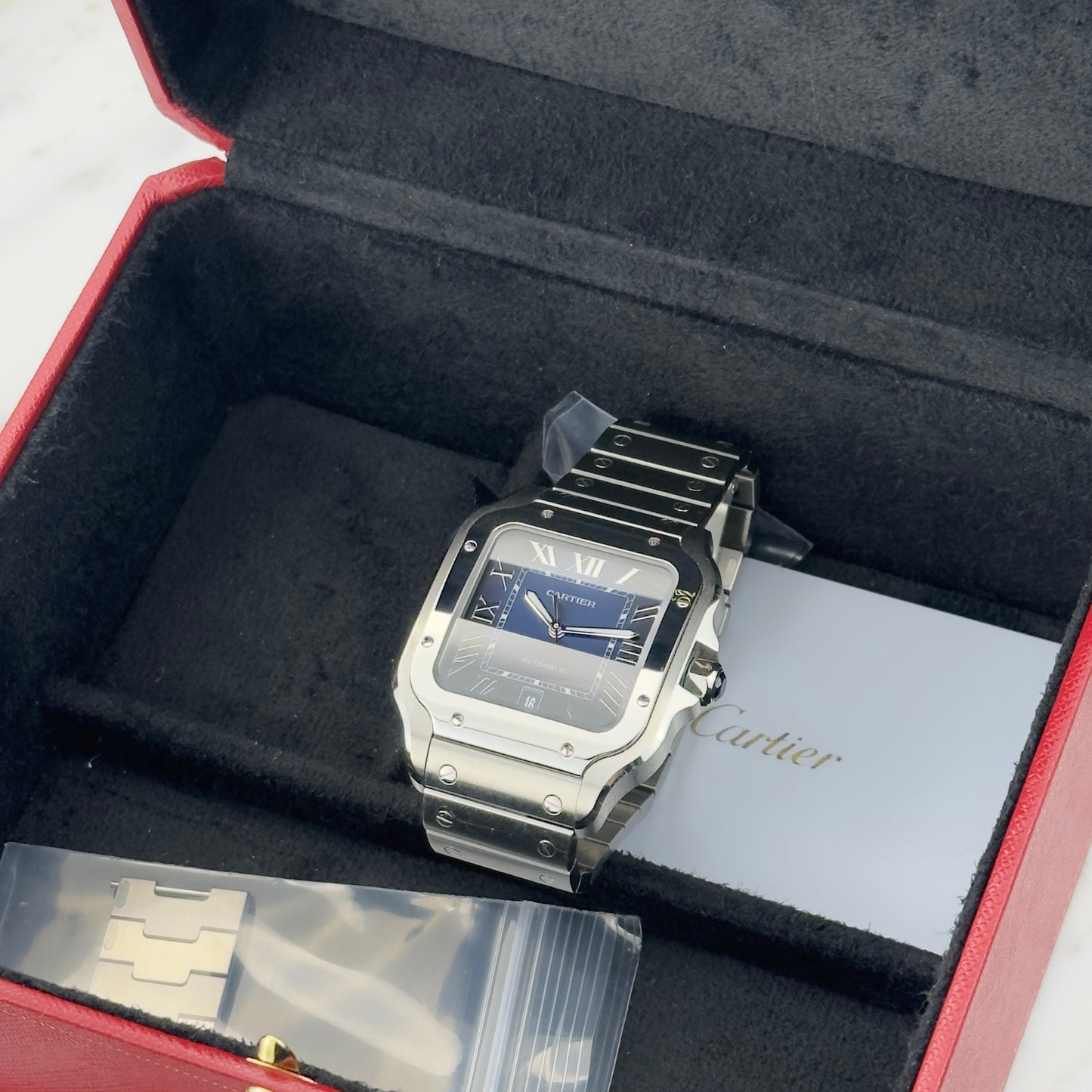 Cartier Santos de Cartier Large Blue Dial | WSSA0030 | Papers