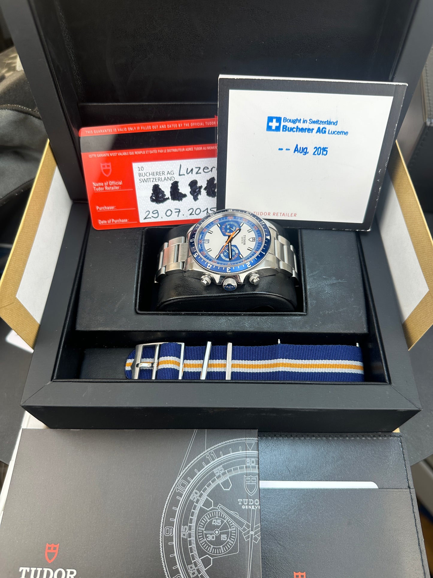 2015 Tudor Heritage Chrono Blue 70330B, full set