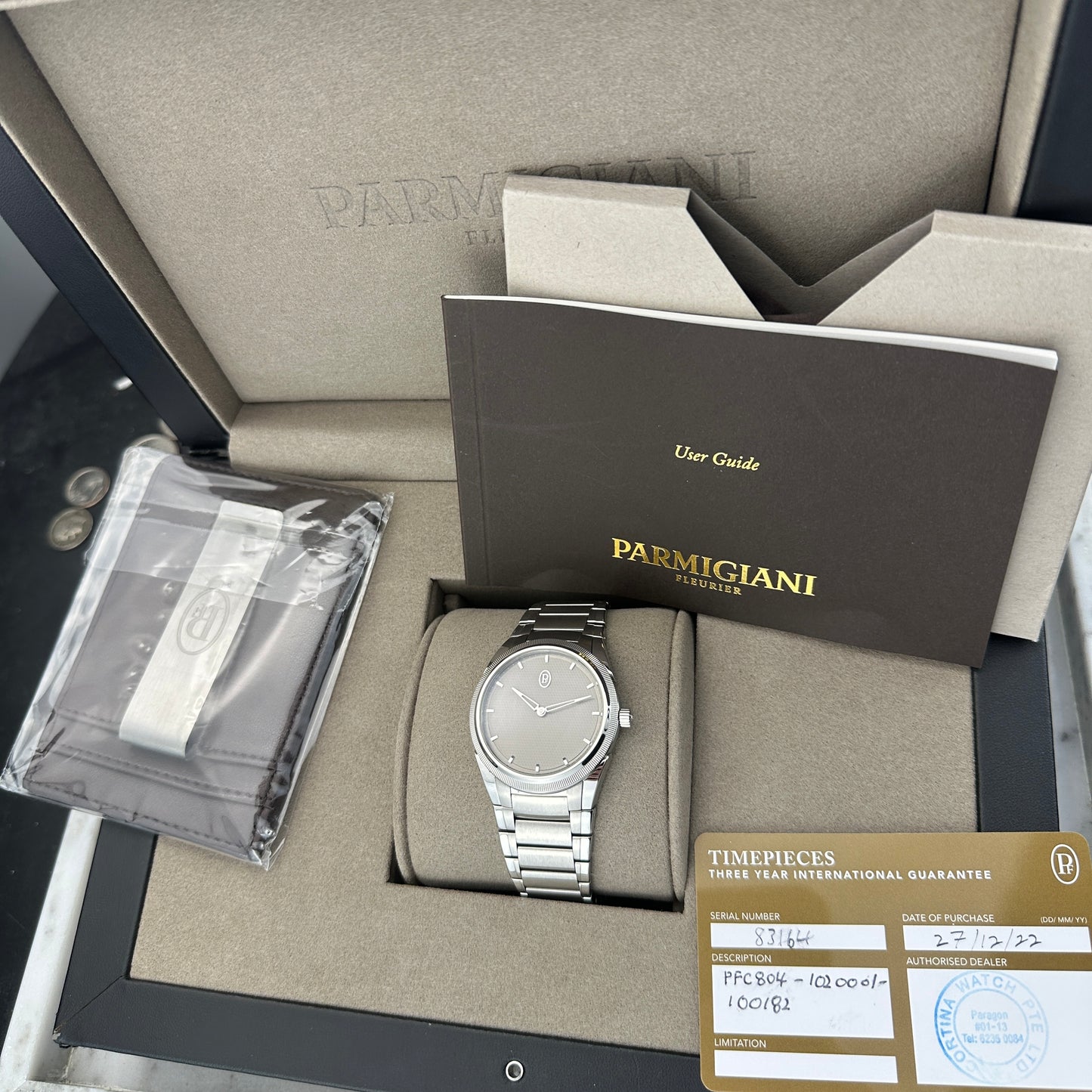 2022 Parmigiani Fleurier Tonda PF Automatic 36 Silver Sand | PFC-804-1020001-100182-EN | Full Set