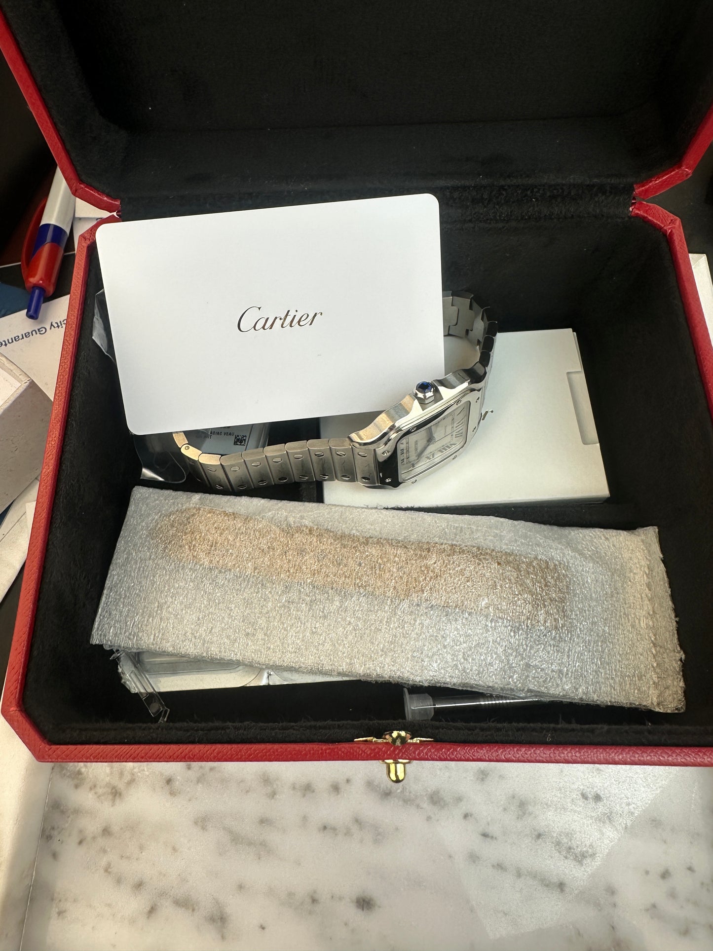 Santos de Cartier WSSA0029, full kit, open date