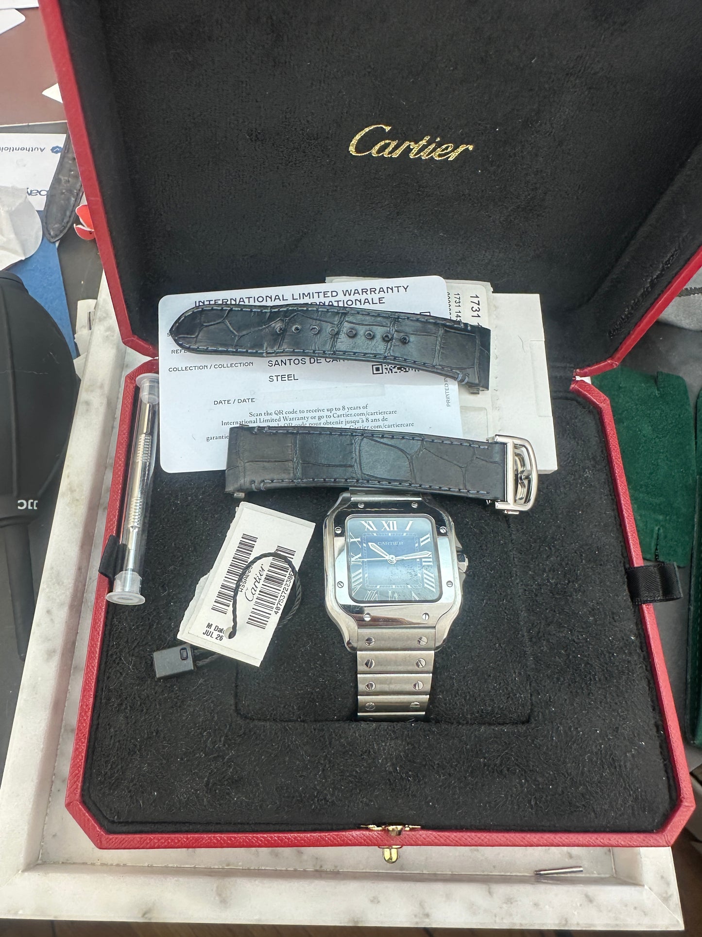 Cartier Santos Medium Blue Dial | WSSA0063 | Full Set