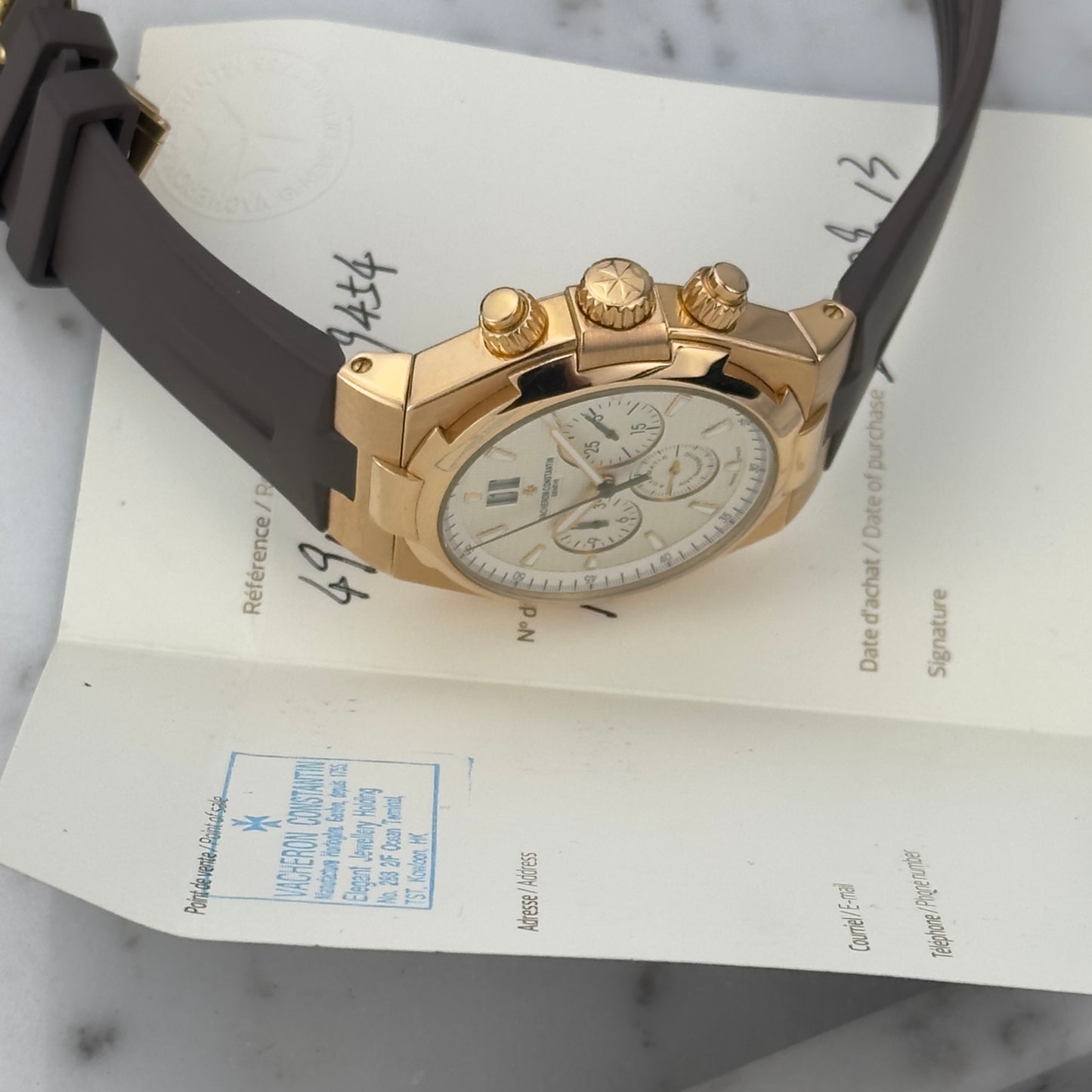 2013 Vacheron Constantin Overseas Chronograph Rose Gold | 49150/000R-9454 | Papers