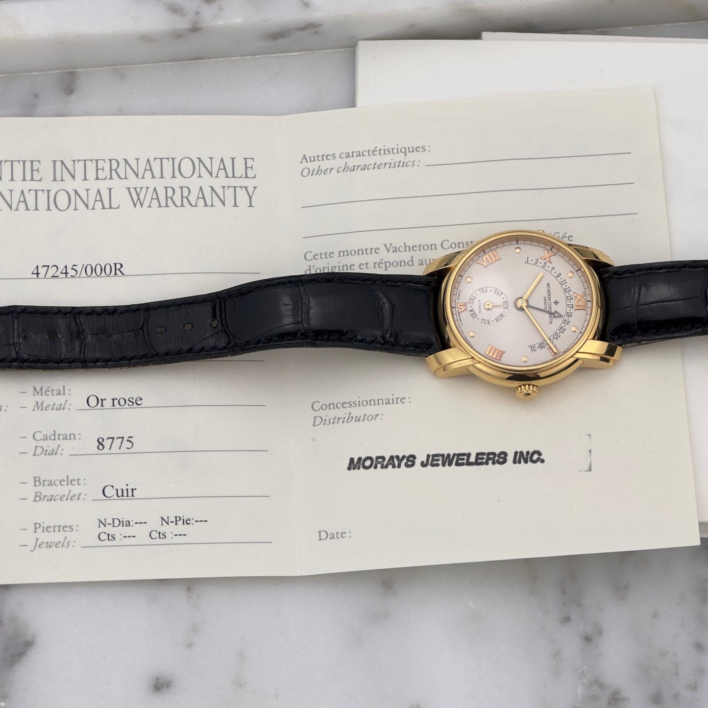 2000's Vacheron Constantin Patrimony 31 Day Retrograde Rose Gold | 47245/000R-8775 | Papers