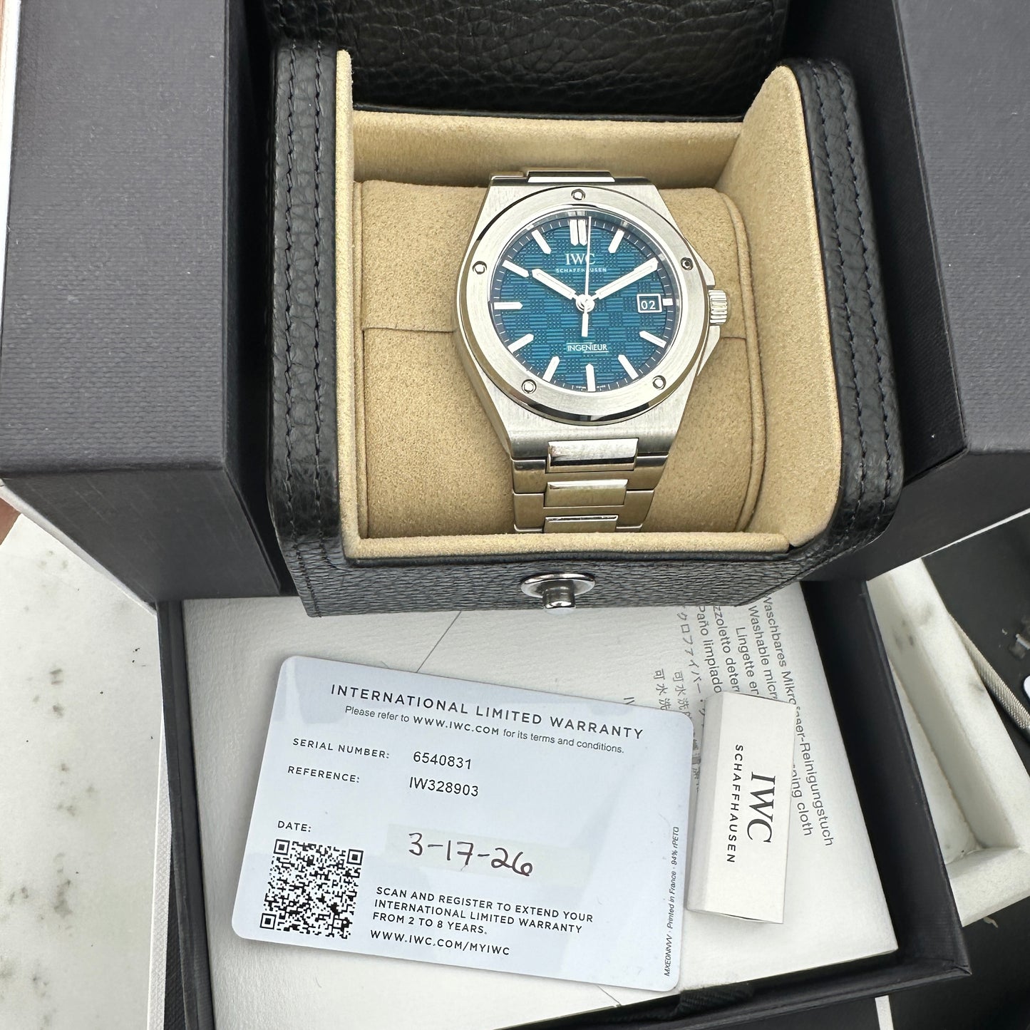 2026 IWC Ingenieur Aqua Dial | IW328903 | Full Set