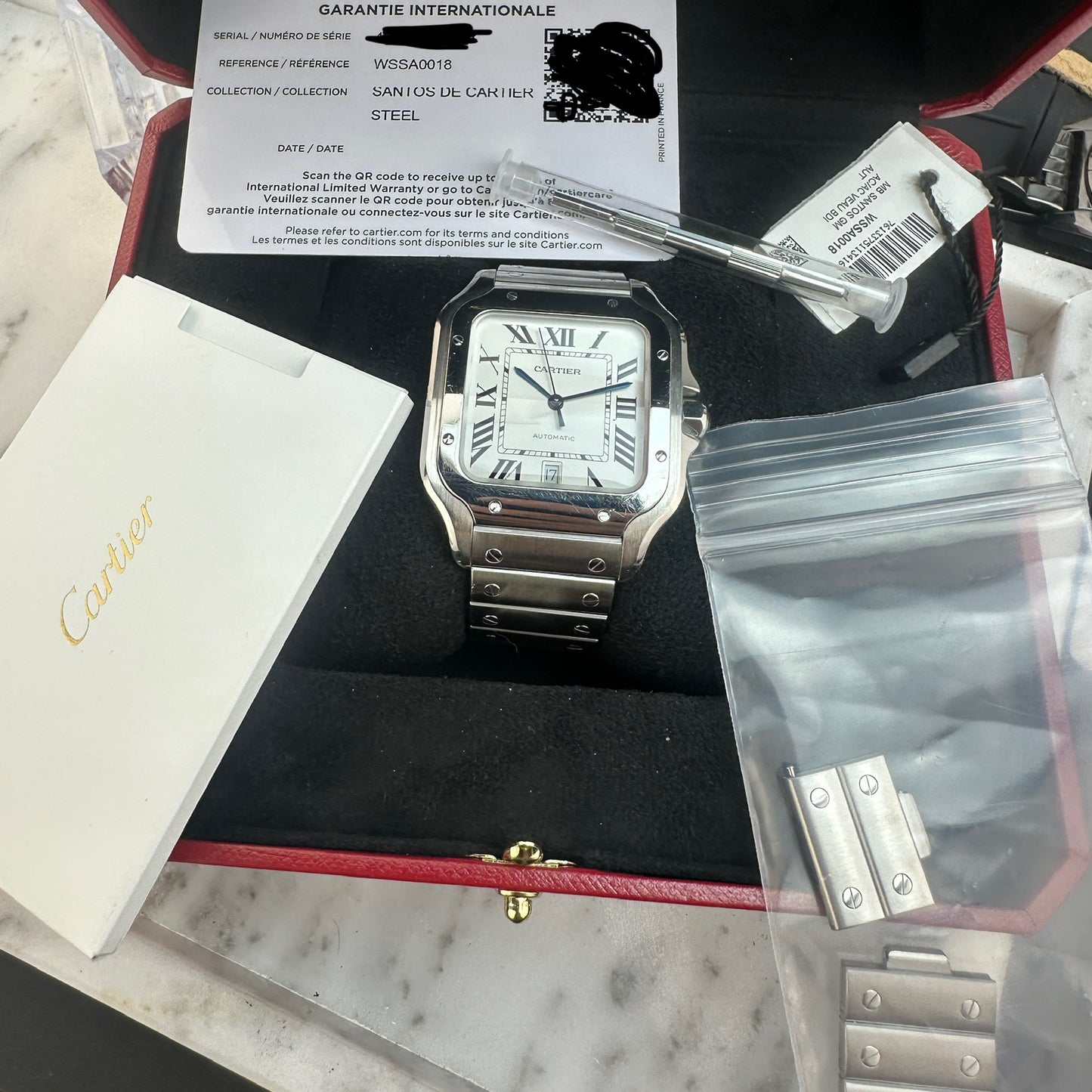 Santos de Cartier Large | WSSA0018 | Full kit sans leather strap