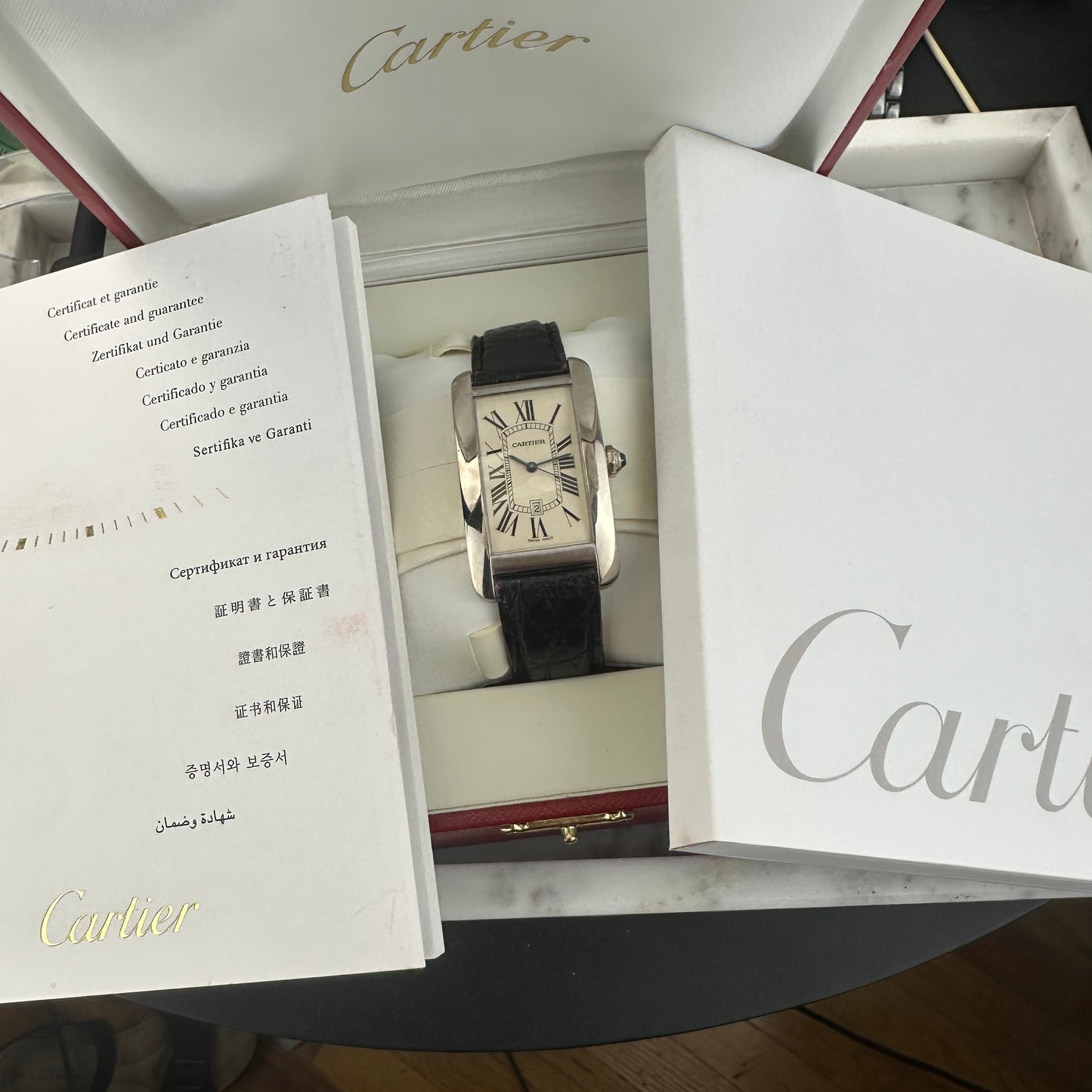 2010 Cartier Tank Américaine XL White Gold | W2603256 | Full Set
