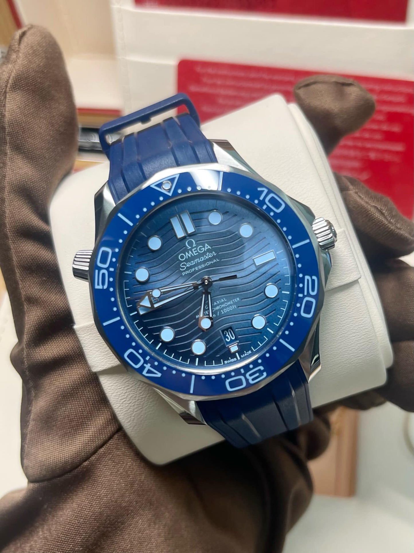 Omega Seamaster 300 Diver Summer Blue Edition 210.32.42.20.03.002, New In Box