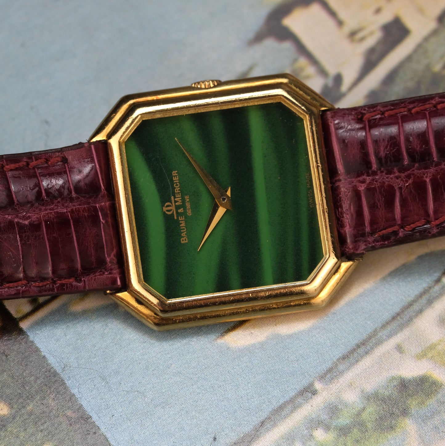 1960's/70's Baume & Mercier Malachite Quadrato ref 38260