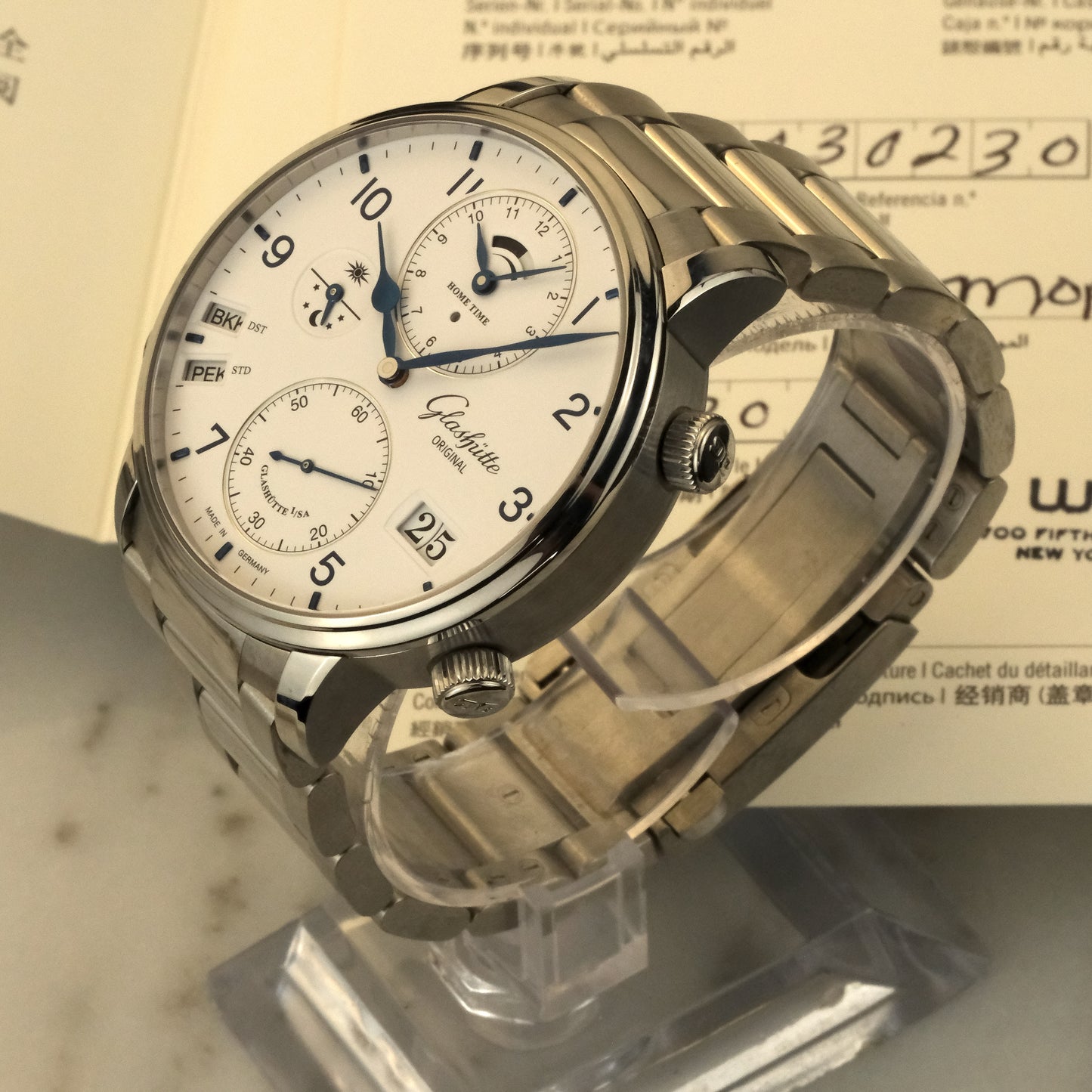 2018 Glashütte Original Senator Cosmopolite Silver | 1-89-02-03-02-61 | Full Set