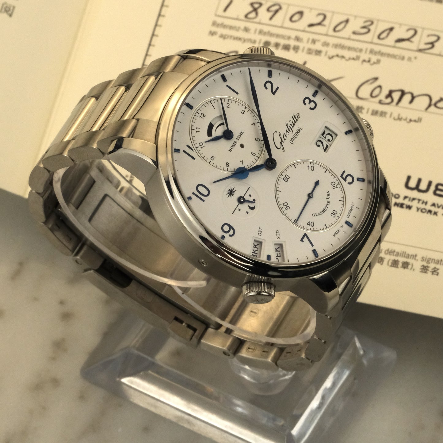 2018 Glashütte Original Senator Cosmopolite Silver | 1-89-02-03-02-61 | Full Set