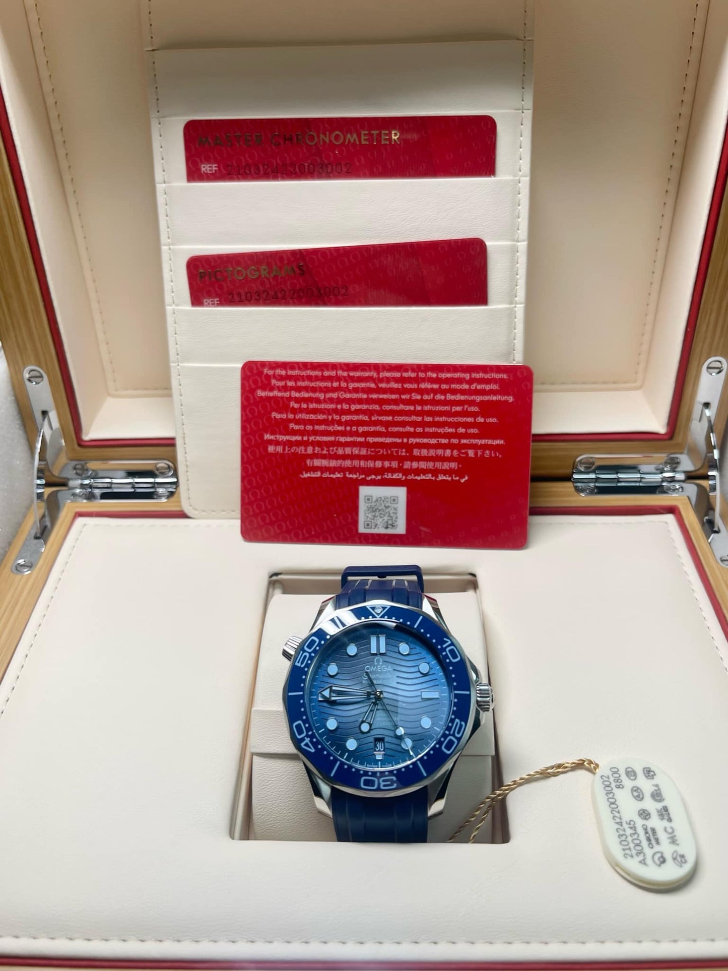 Omega Seamaster 300 Diver Summer Blue Edition 210.32.42.20.03.002, New In Box