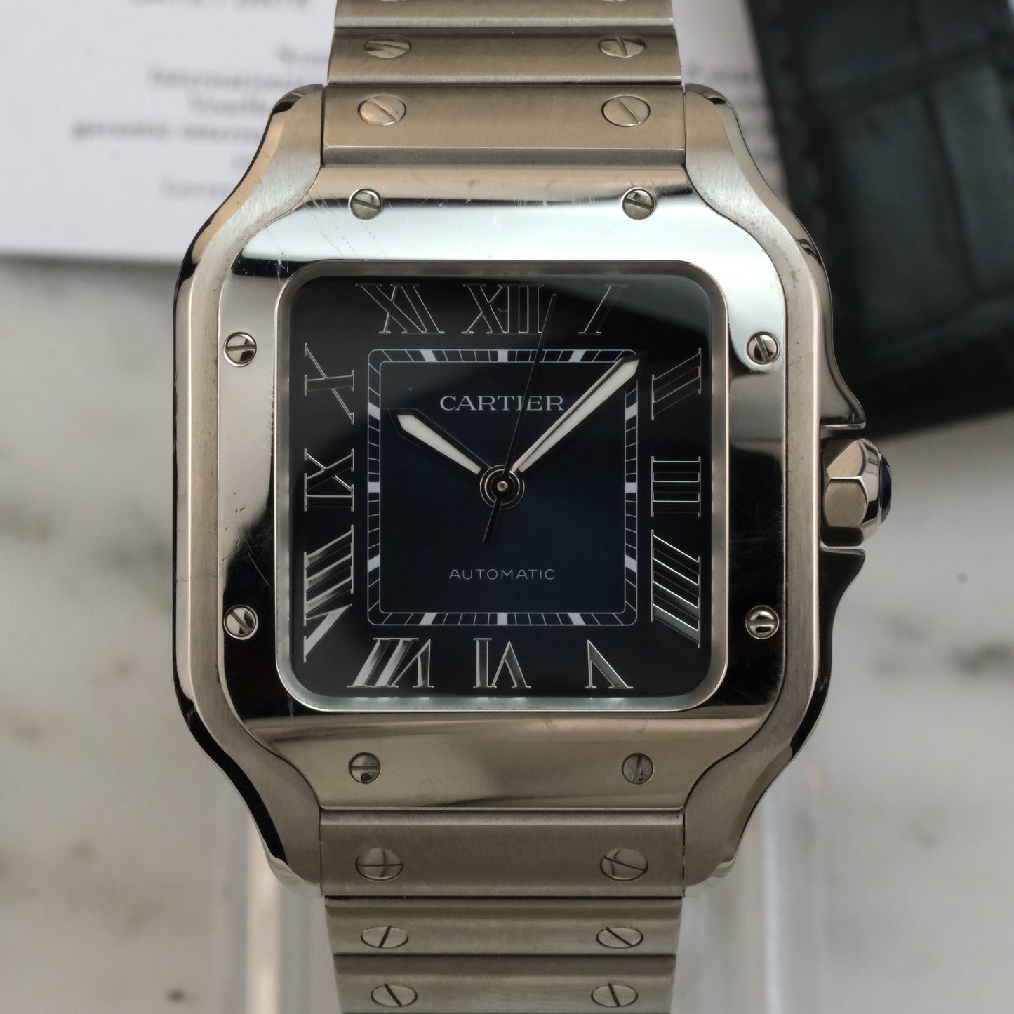 Cartier Santos Medium Blue Dial | WSSA0063 | Full Set