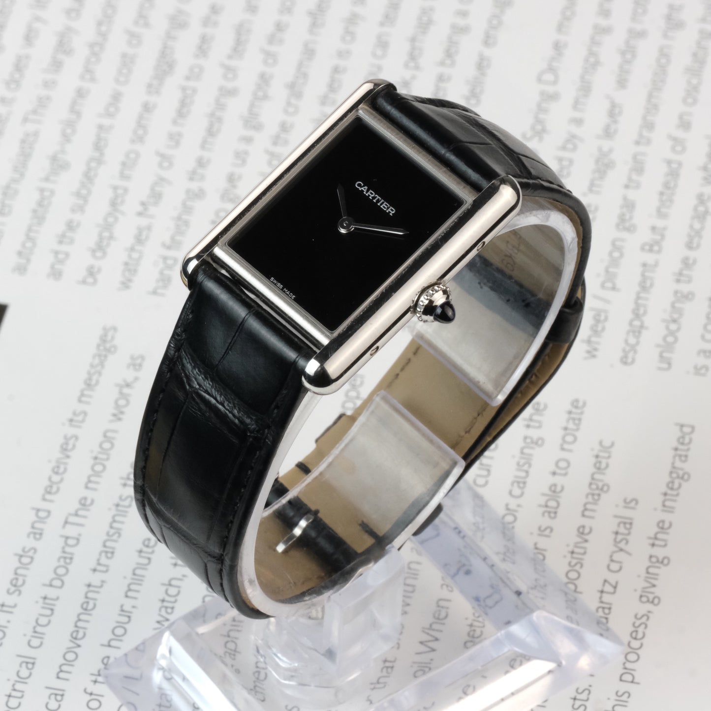 2022 Cartier Tank Must Black WSTA0072, box and warranty