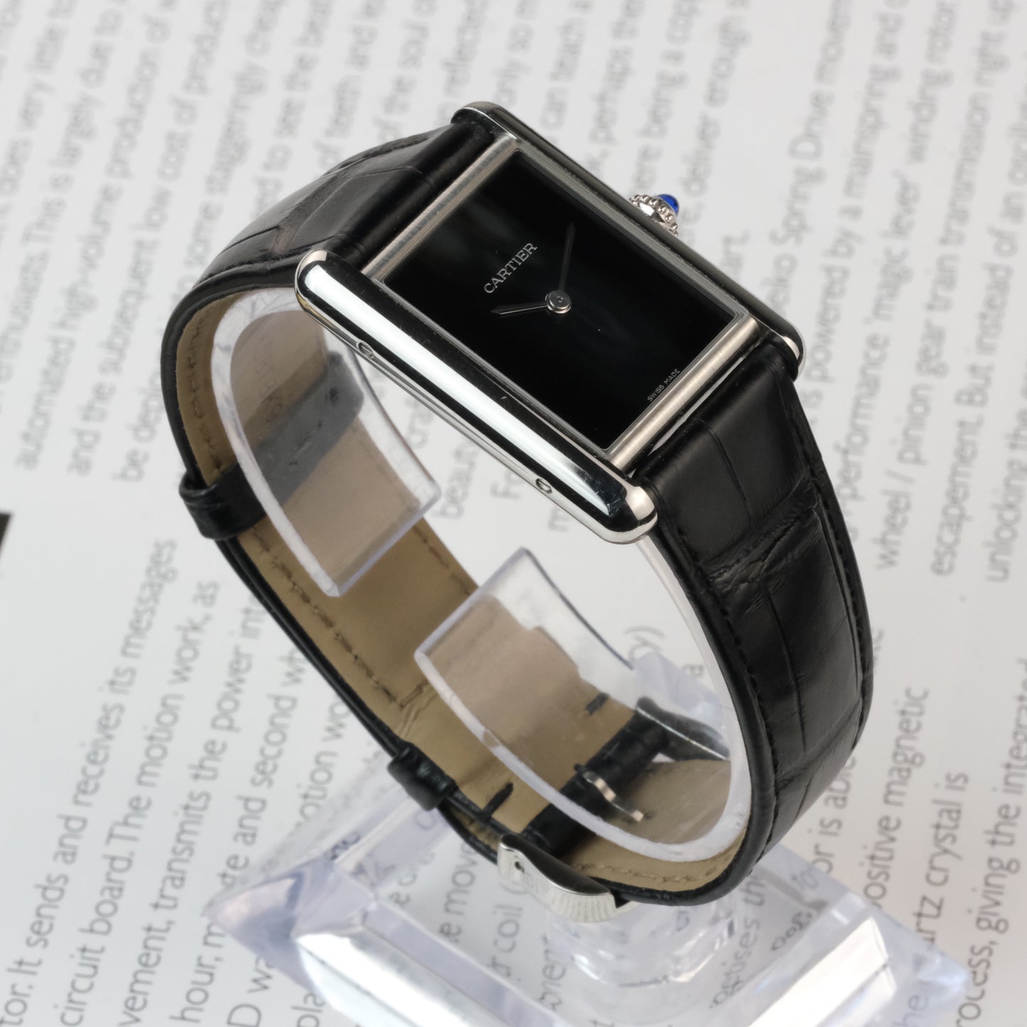 2022 Cartier Tank Must Black WSTA0072, box and warranty