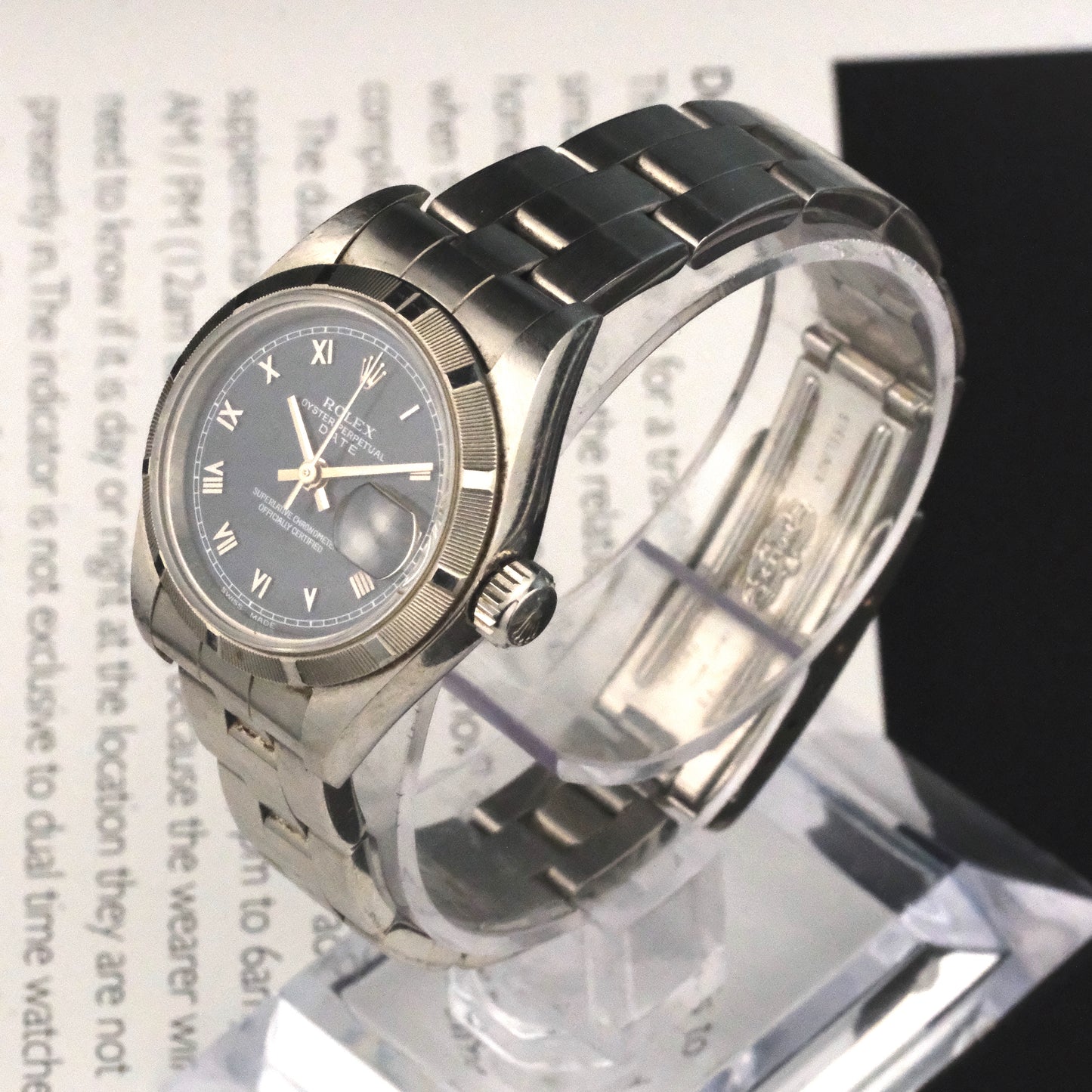 1997 Rolex Lady Datejust 69190 Blue Roman Dial with Papers