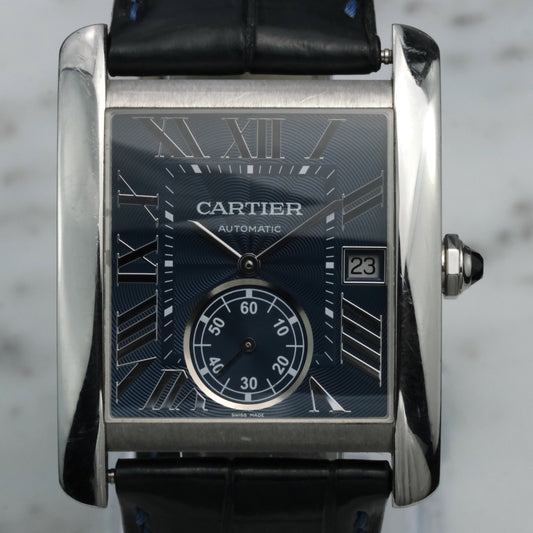 2010's Cartier Tank MC Blue Dial, WSTA0010, watch only