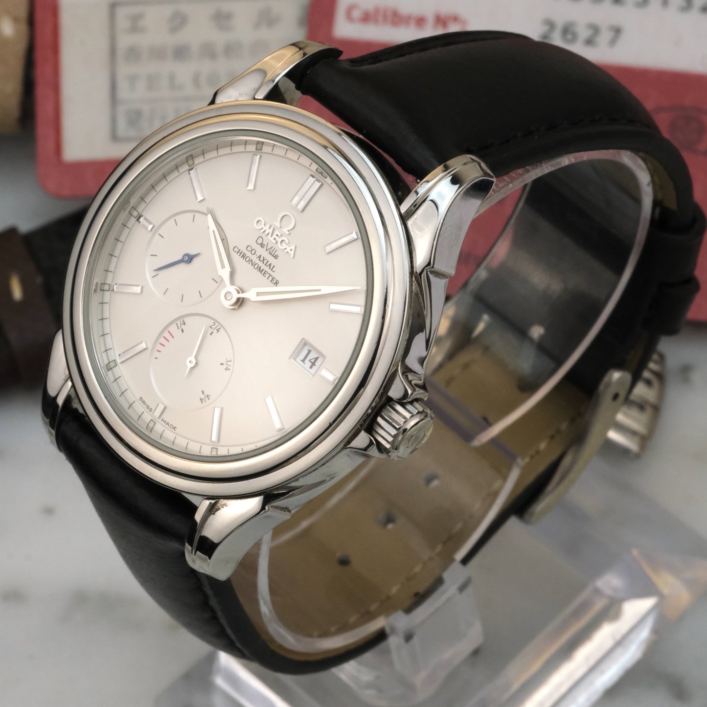 2013 Omega Deville Coaxial Power Reserve, 4832.31.32 with papers, tag, extra straps