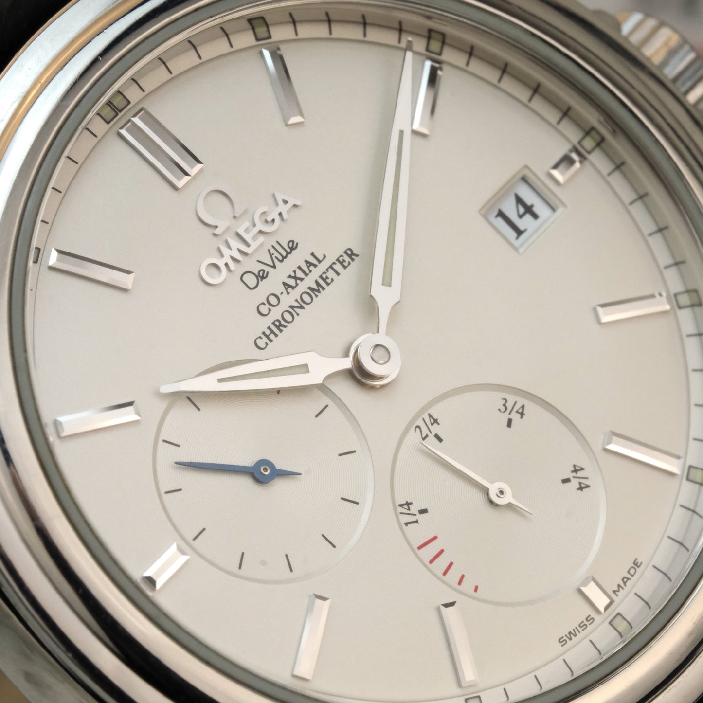 2013 Omega Deville Coaxial Power Reserve, 4832.31.32 with papers, tag, extra straps