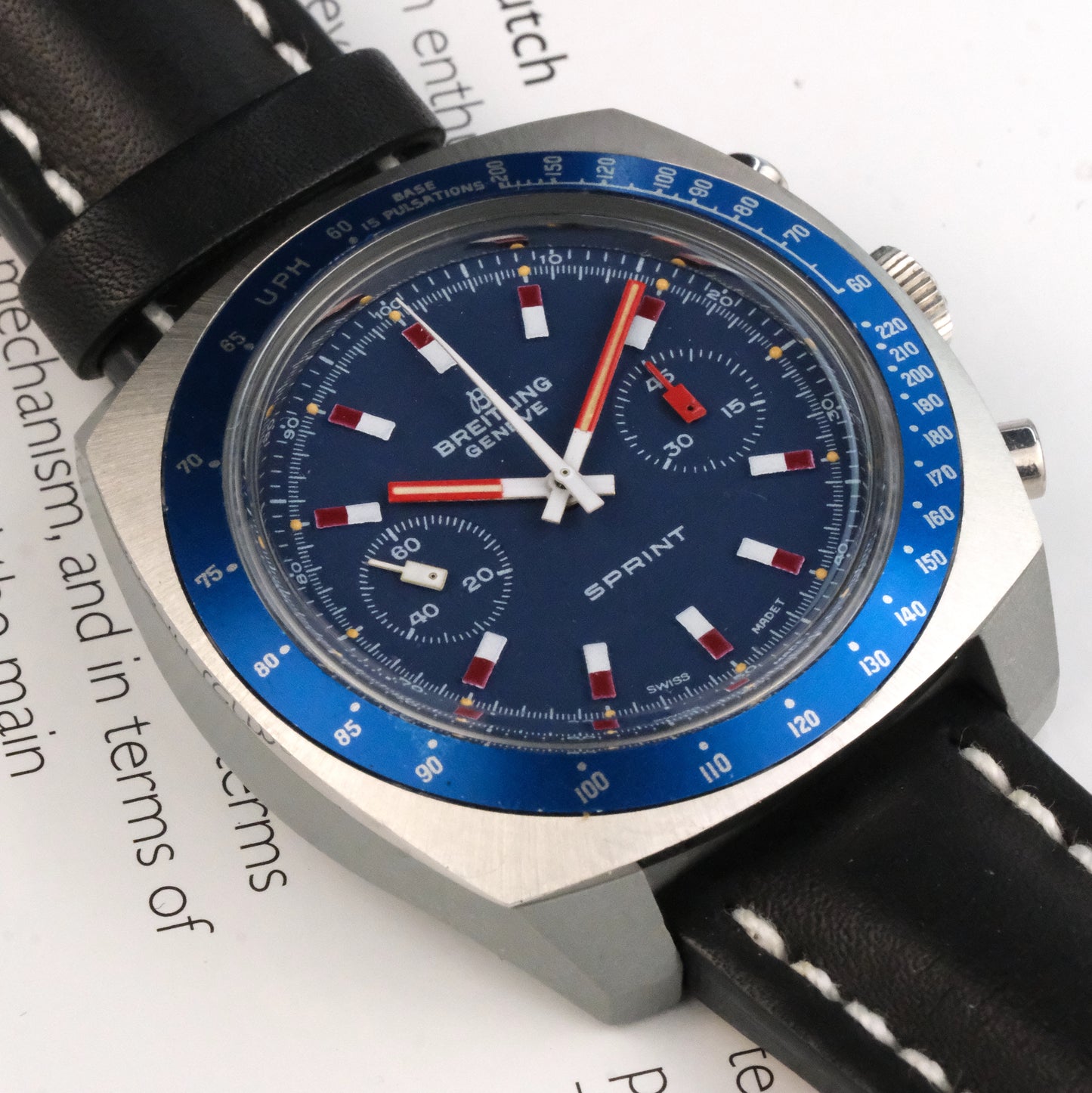 1970's Breitling Sprint Chrono, Ref 2016 with Service Papers