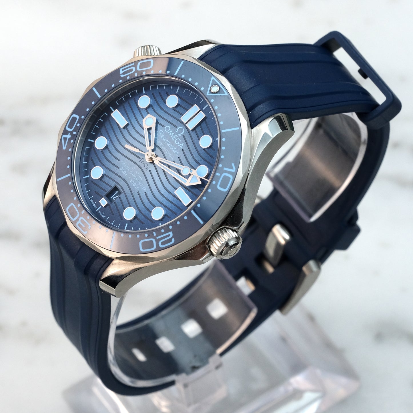 2023 Omega Seamaster 300 Diver Summer Blue Edition 210.32.42.20.03.002, Full Set