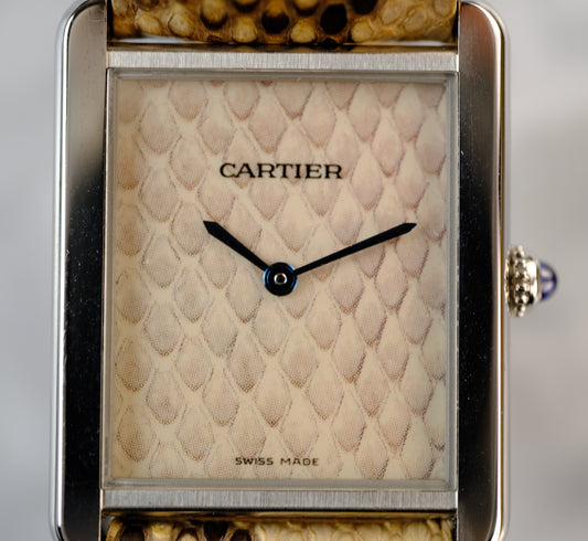 Cartier Python Tank Solo 3169 with matching strap
