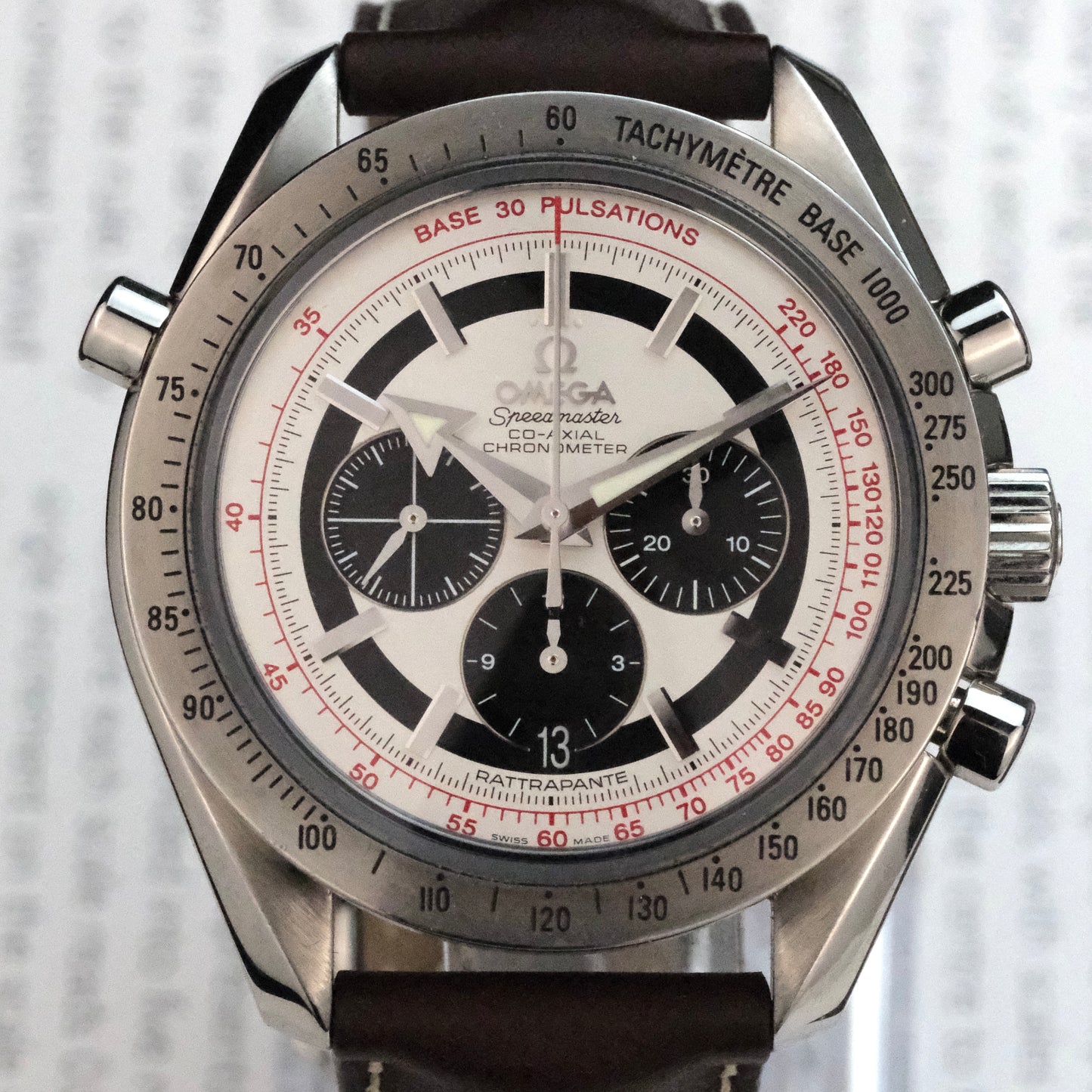 Omega Speedmaster Broad Arrow Rattrapante Chronograph 3882.31.37 with box and cards