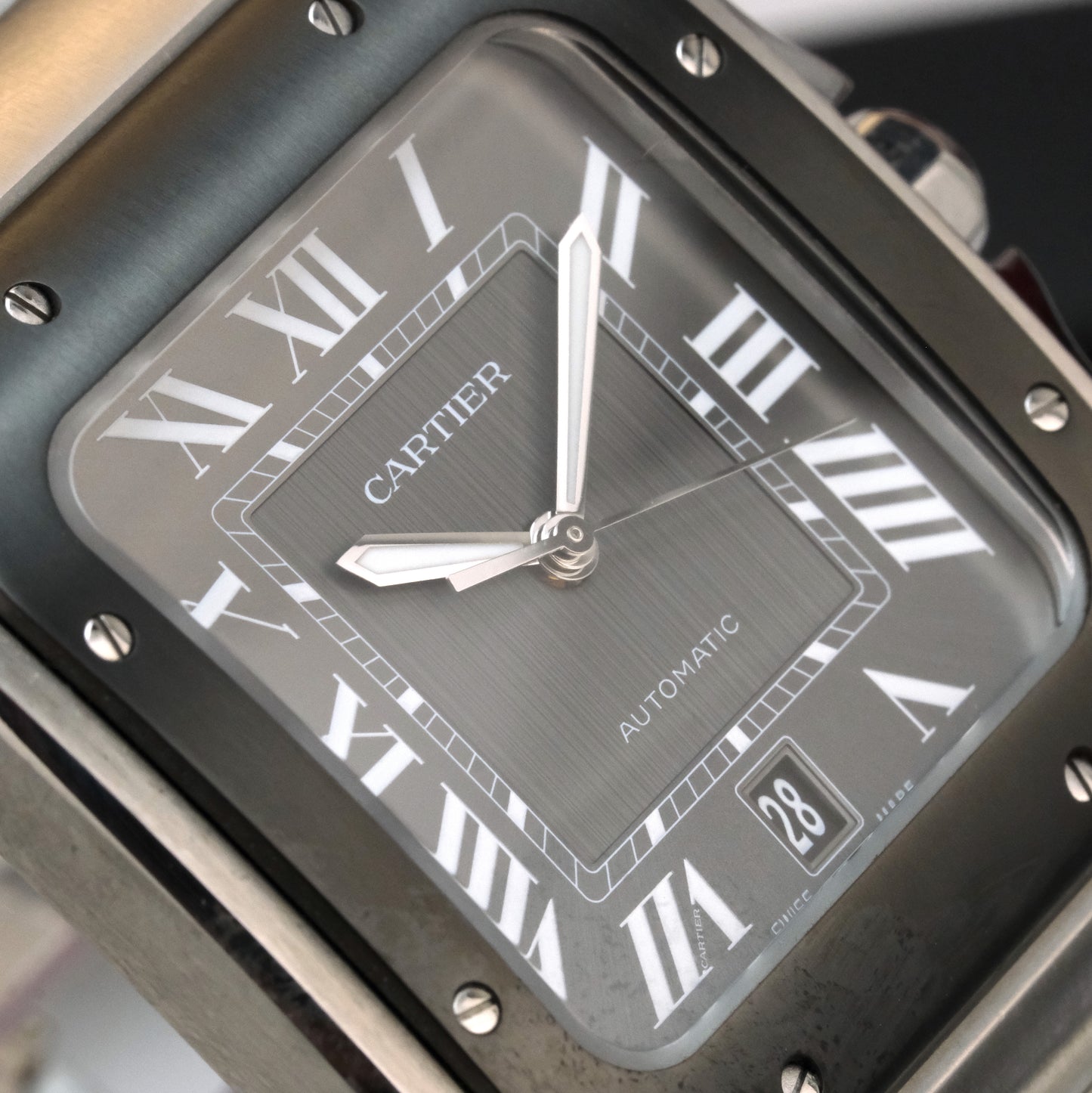Cartier Santos de Cartier, black dial with ADLC bezel WSSA0037