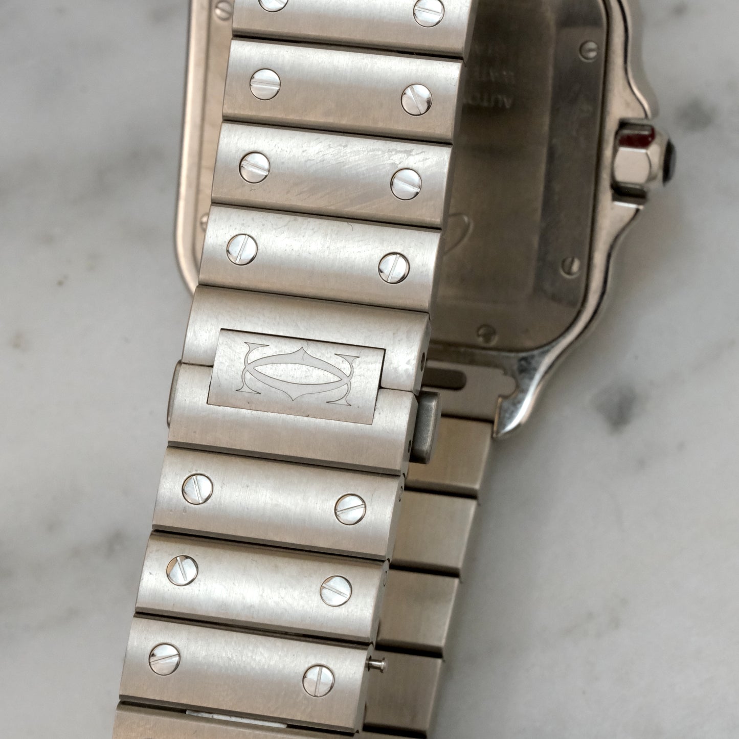 Cartier Santos de Cartier, black dial with ADLC bezel WSSA0037