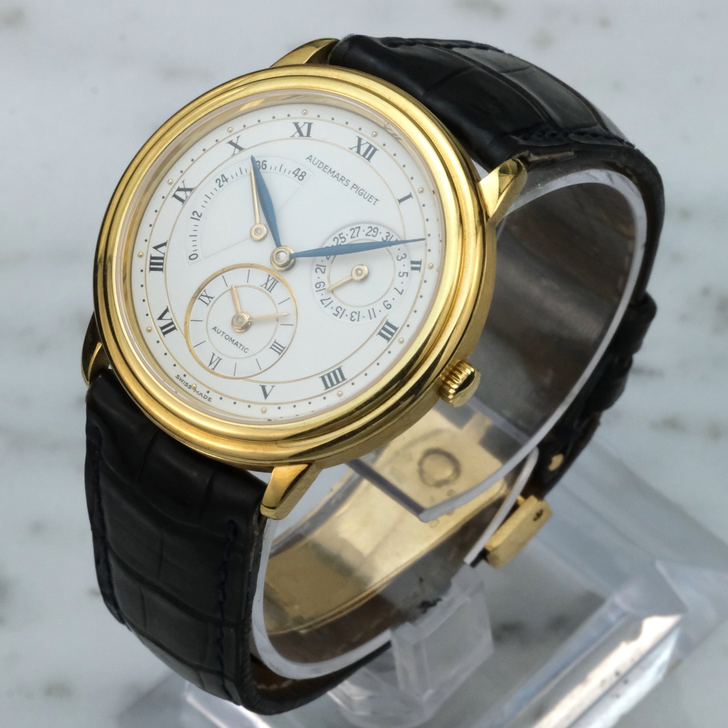 1990's Audemars Piguet Jules Audemars Dual Time 25685BA, 2025 Service Papers