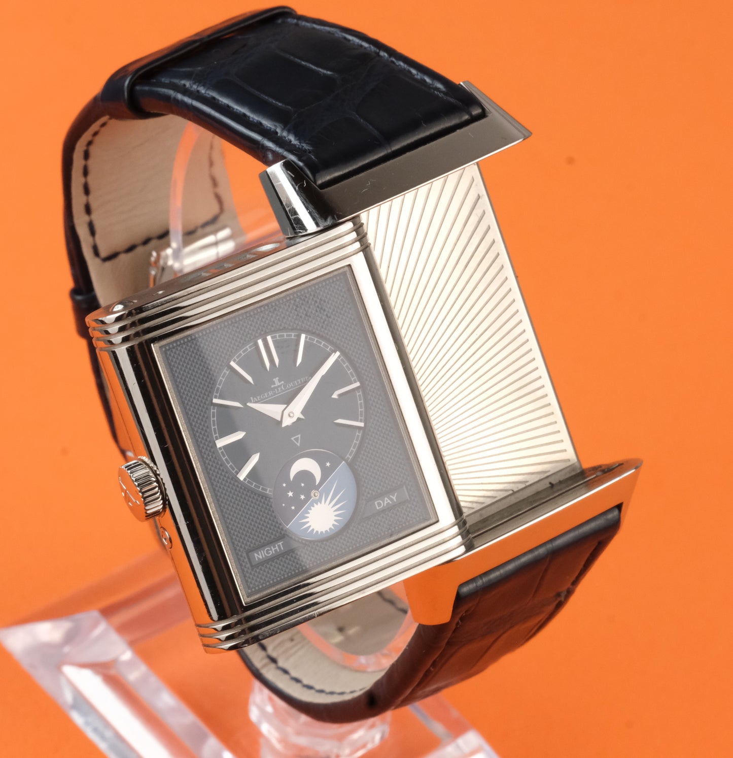 Jaeger-LeCoultre Reverso Moon Tribute Duo Q3958420 + box, papers, and pusher. Full kit.