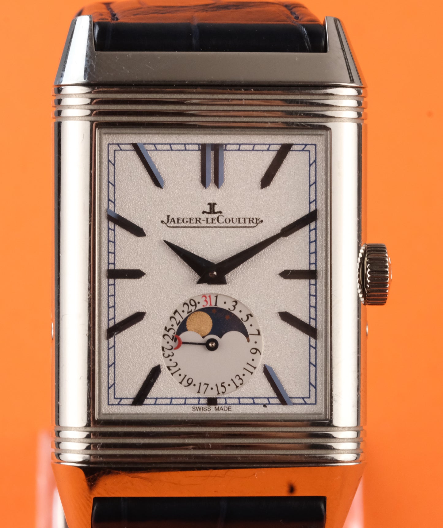 Jaeger-LeCoultre Reverso Moon Tribute Duo Q3958420 + box, papers, and pusher. Full kit.