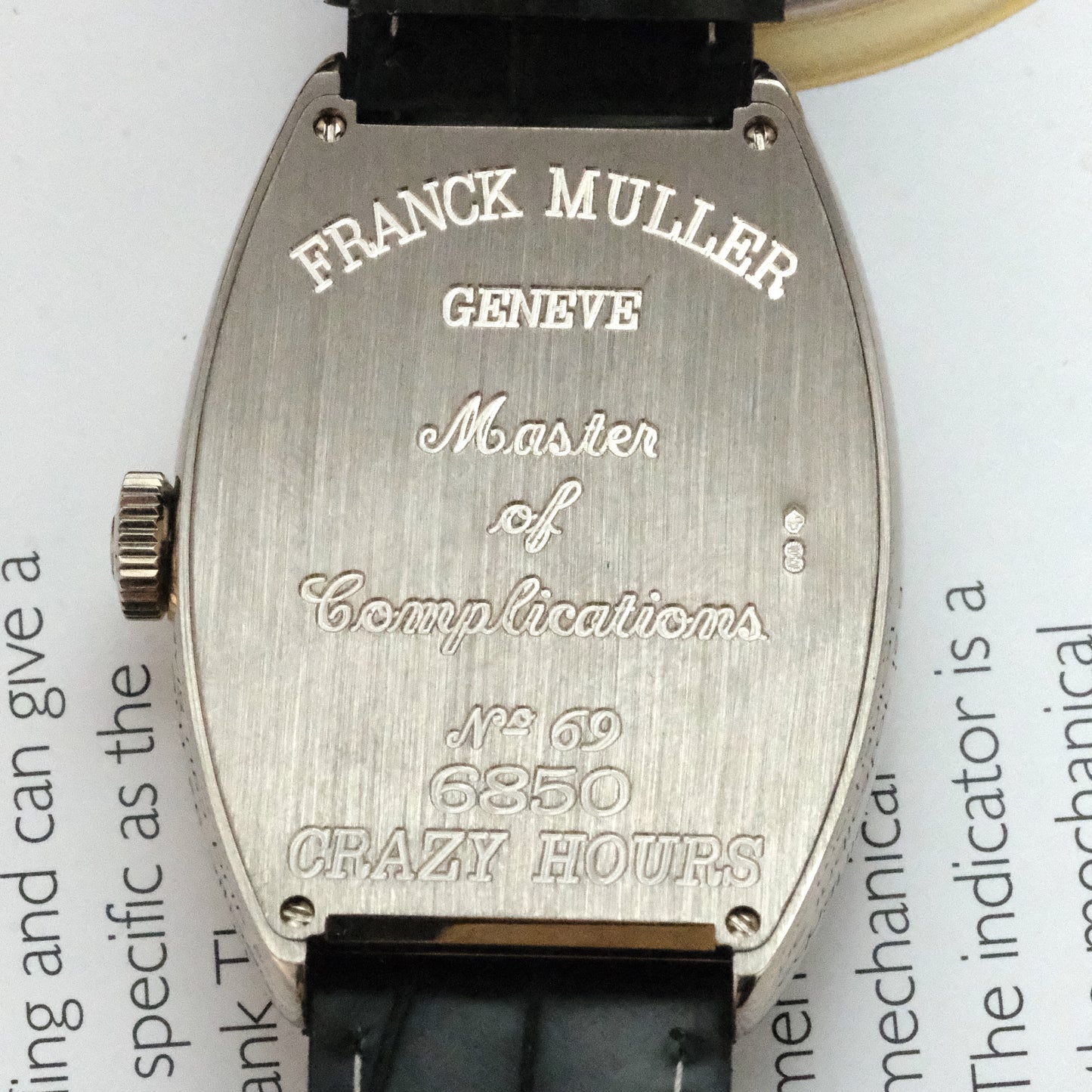 2005 Franck Muller 6850 Crazy Hours, White Gold, box + papers