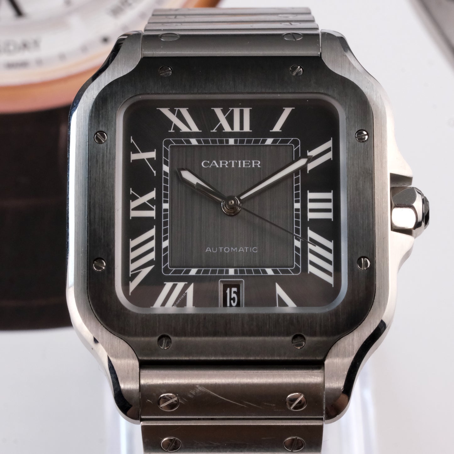 2022 Cartier Santos de Cartier, black dial with ADLC WSSA0037 full kit