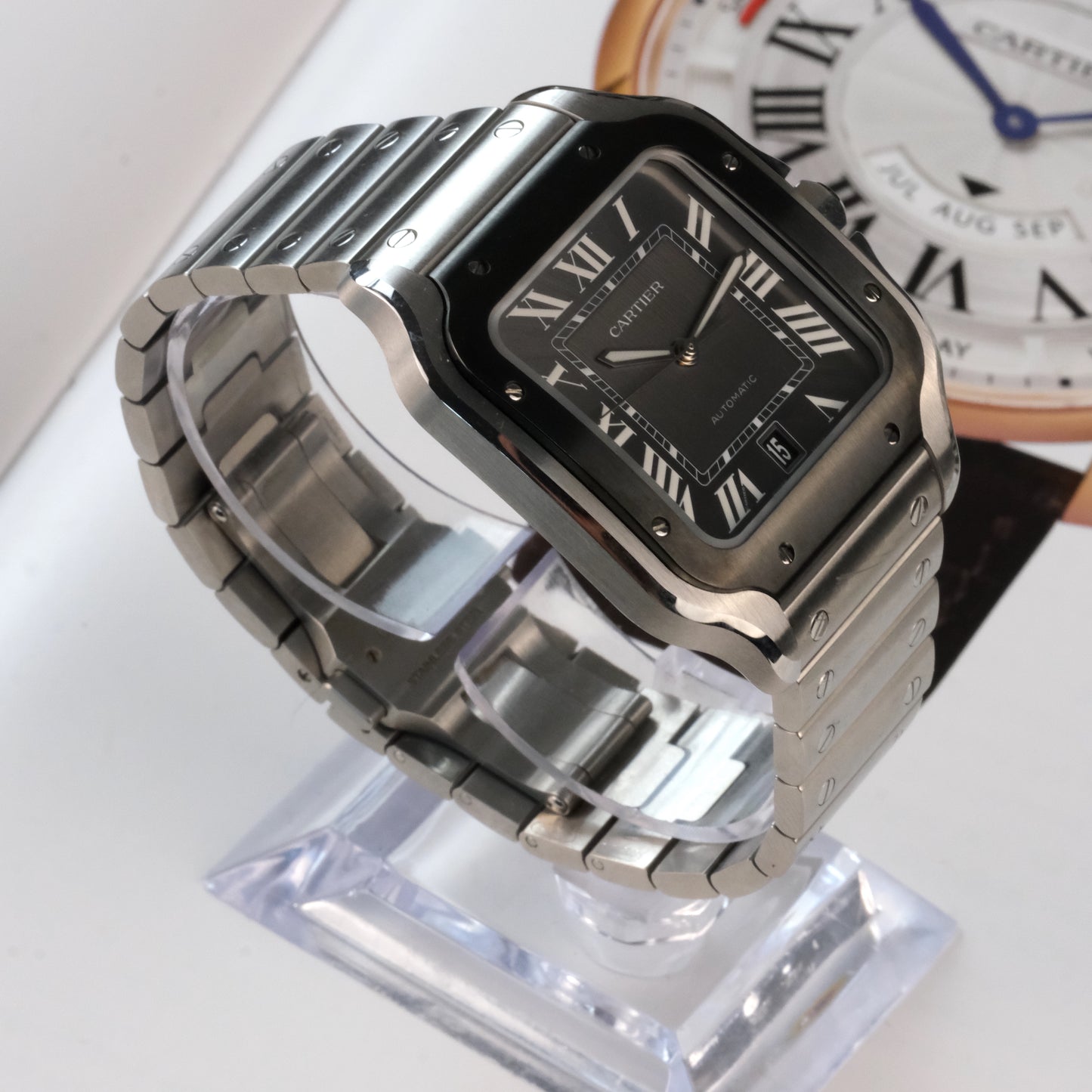 2022 Cartier Santos de Cartier, black dial with ADLC WSSA0037 full kit