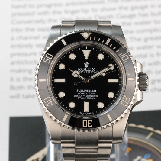 2015 Rolex 114060 Submariner with card and booklet