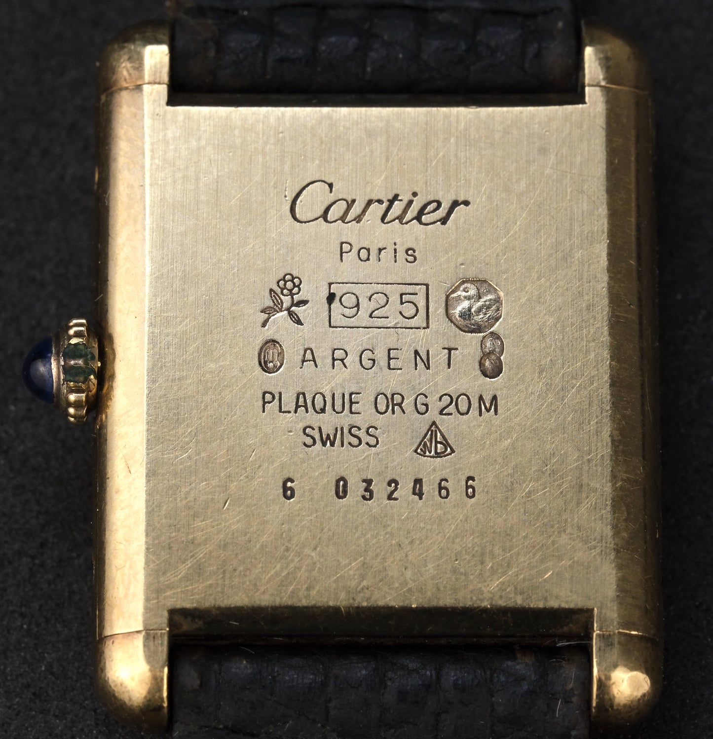 Circa 1970's Cartier Tuxedo Dial Tank Must with box and papers