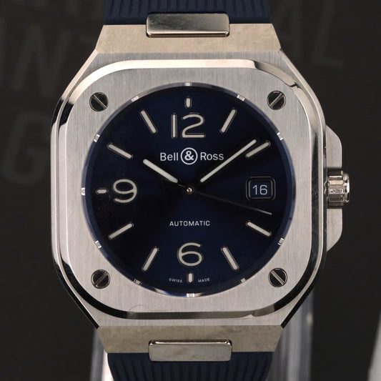 Bell & Ross BR05 Blue Dial Rubber Strap | BR05A-BLU-ST/SRB | Box & Papers
