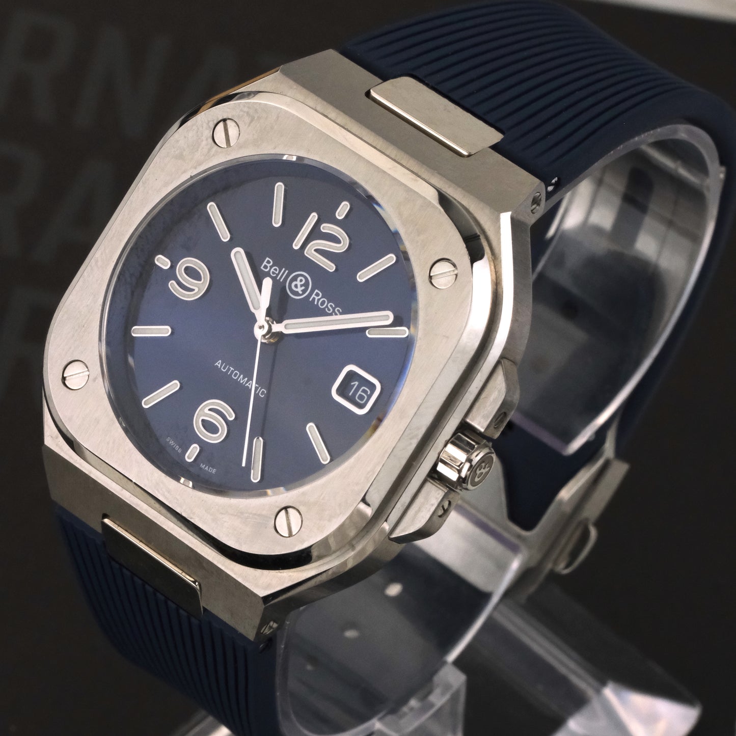 Bell & Ross BR05 Blue Dial Rubber Strap | BR05A-BLU-ST/SRB | Box & Papers