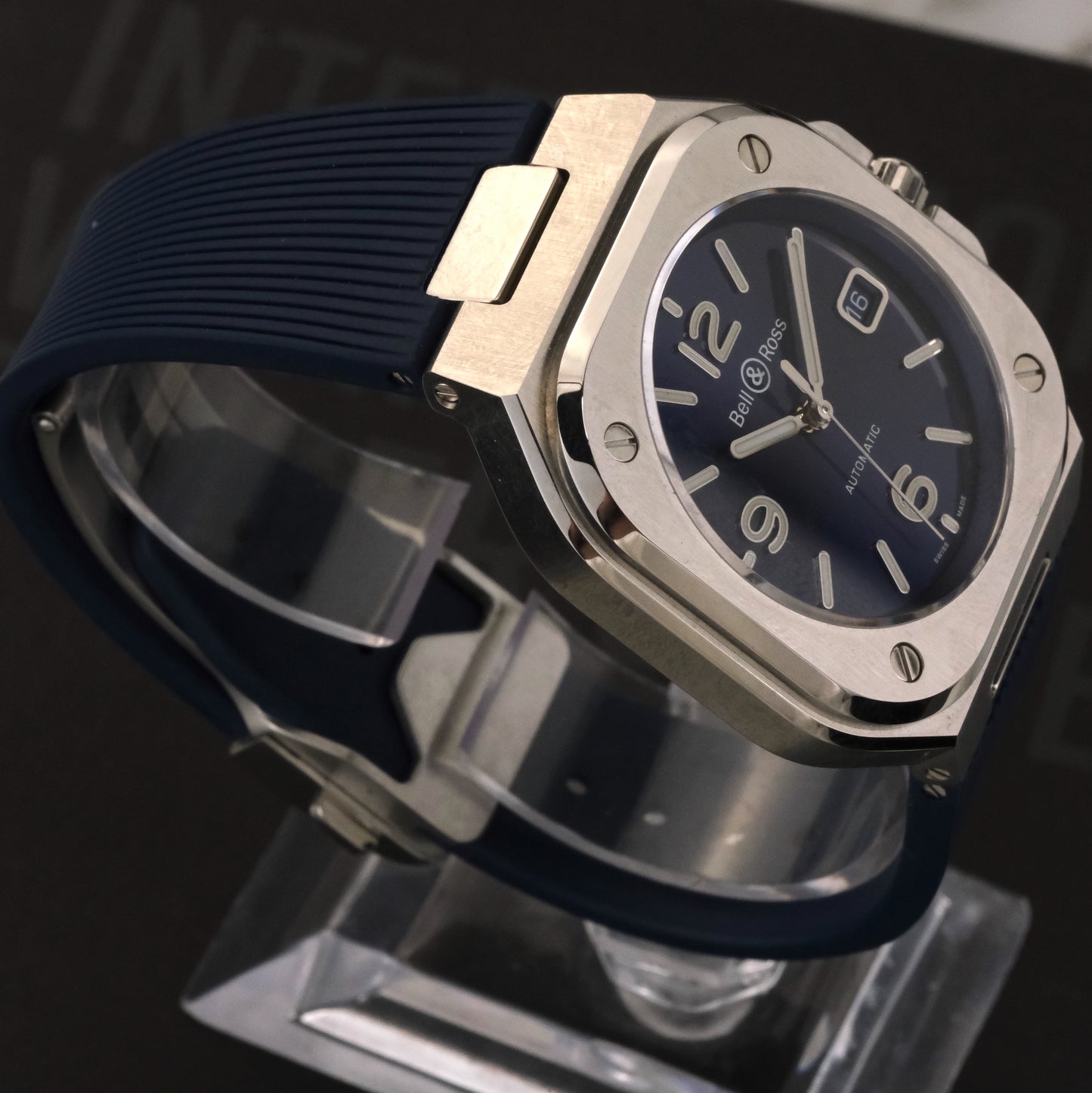 Bell & Ross BR05 Blue Dial Rubber Strap | BR05A-BLU-ST/SRB | Box & Papers