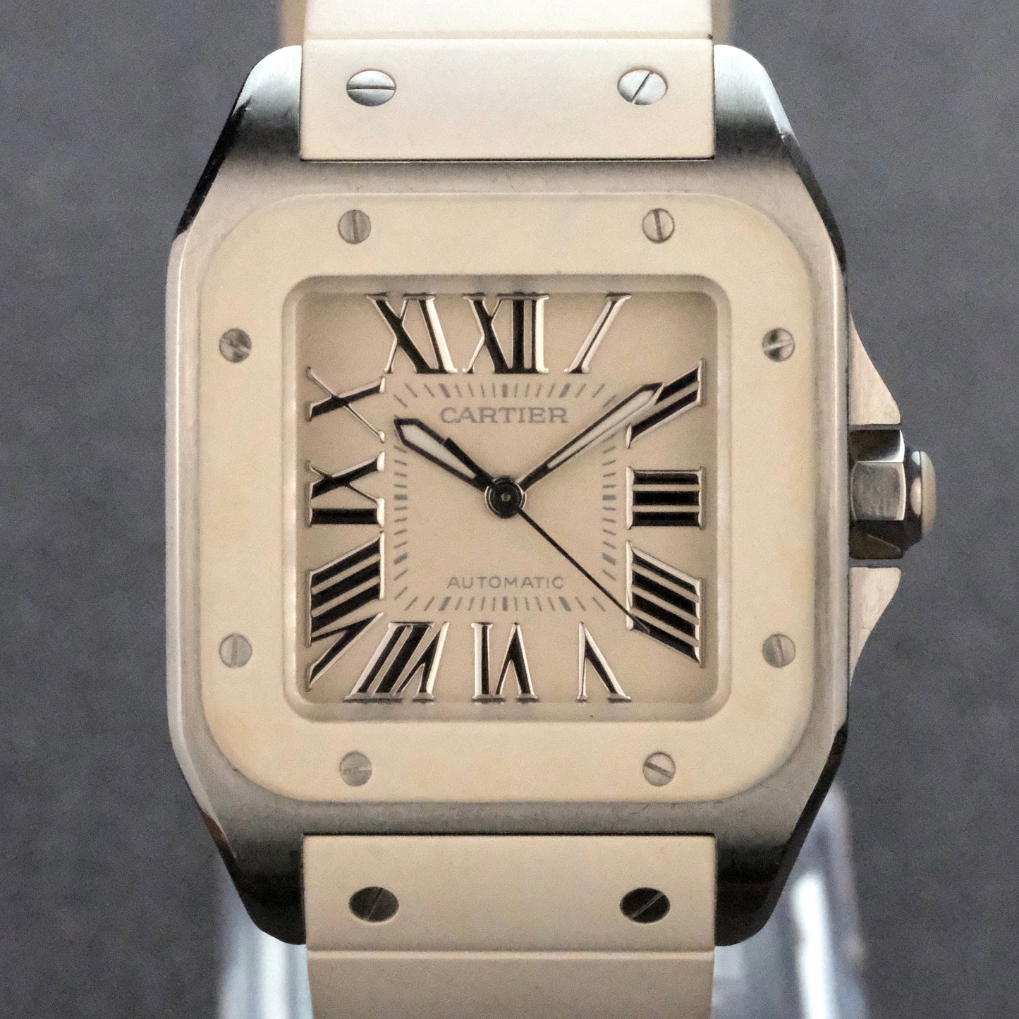 Cartier Santos 100 White Rubber 33m W20122U2